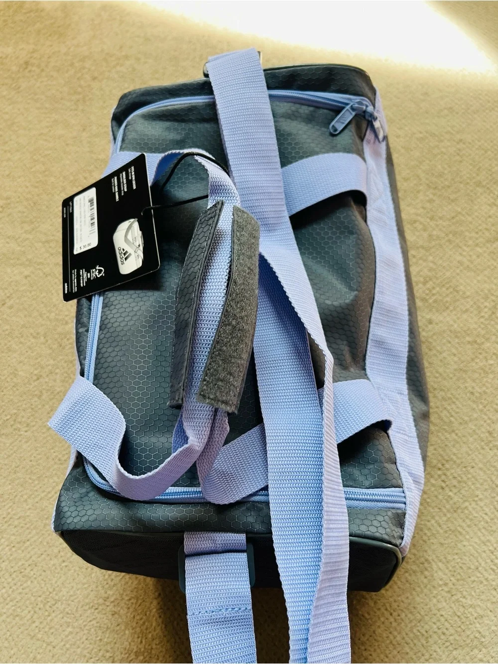 Adidas Diablo 2 Hex Grey Blue Small Adjustable Strap Gym Travel Duffel Bag NWT